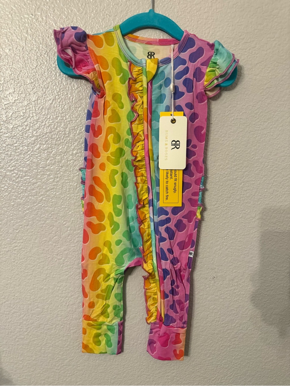 Rainbow Ruffle One-Piece Footie by RML & ROSES - Multicolor